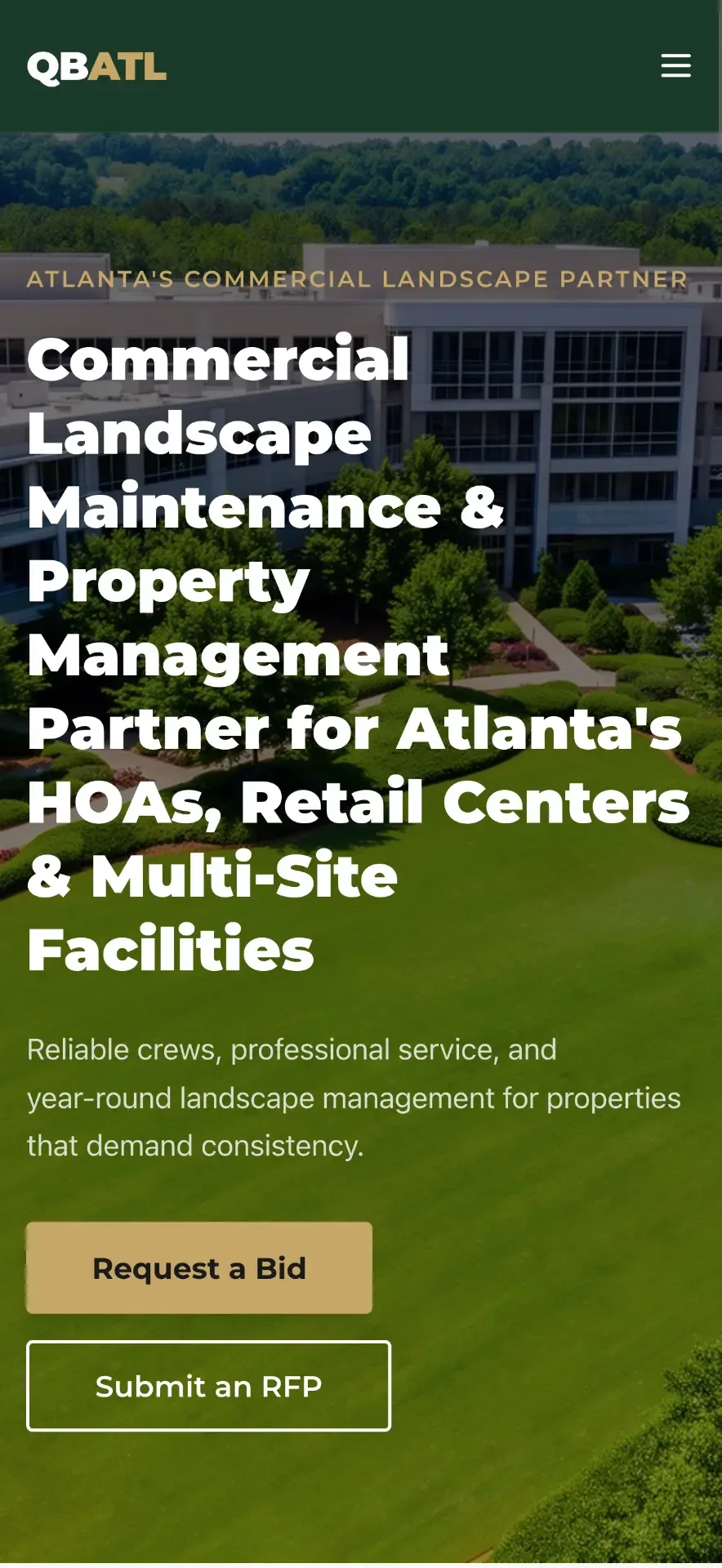 Mobile homepage of Landscaping Website Concept, landscaping / yard care website by AMPDmedia