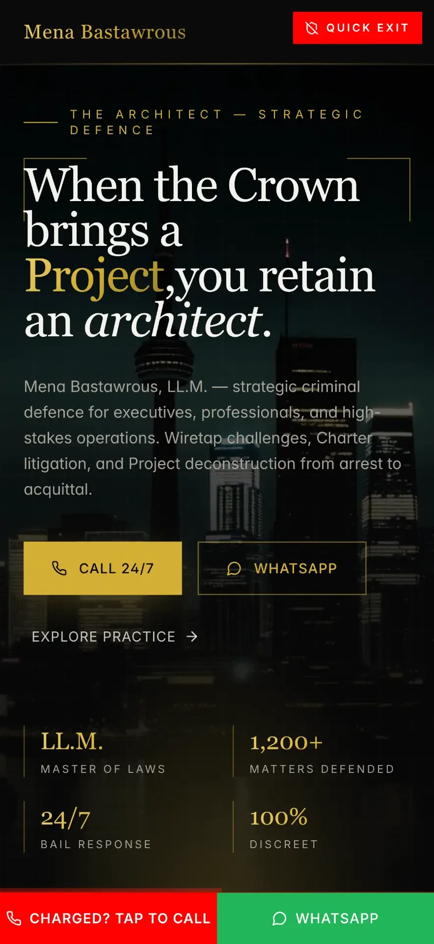 Mobile homepage of Law Firm Website Concept for Canada, legal (canada) website by AMPDmedia